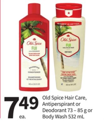 Old Spice Hair Care, Antiperspirant or Deodorant 73-85 g or Body Wash 532 mL