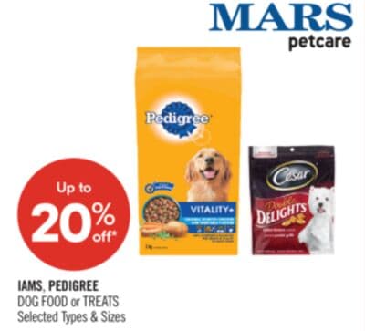 IAMS, PEDIGREE DOG FOOD or TREATS