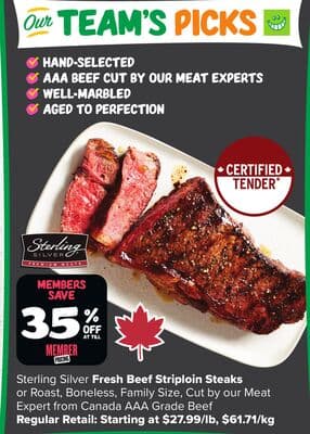 Sterling Silver Fresh Beef Striploin Steaks