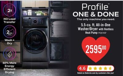 Profile 5.5 Cu. Ft. UltraFast All-in-One Washer/Dryer with Ventless Heat Pump and Pet Hair Removal Mode - PFQ97HSPVDS