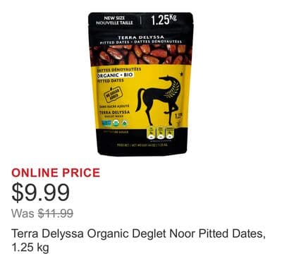 Terra Delyssa Organic Deglet Noor Pitted Dates, 1.25 kg