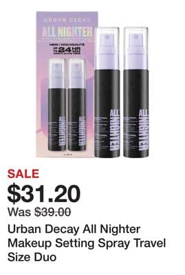 Urban Decay All Nighter Makeup Setting Spray Travel Size Duo