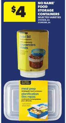 NO NAME® FOOD STORAGE CONTAINERS