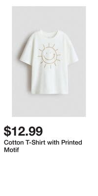 Cotton T-Shirt with Printed Motif