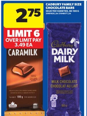 CADBURY FAMILY SIZE CHOCOLATE BARS