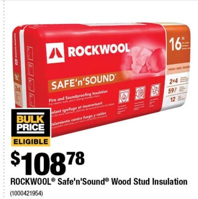 Rockwool safe and sound wood stud insulation