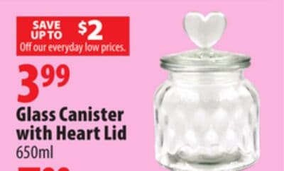Glass Canister with Heart Lid