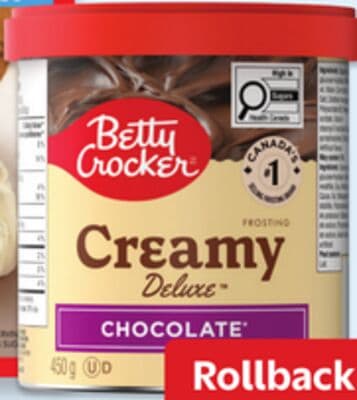 Betty Crocker Creamy Deluxe chocolate frosting 450 g