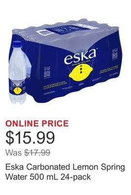 Eska Carbonated Lemon Spring Water 500 mL 24-pack