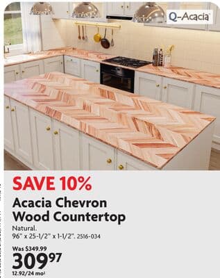Acacia Chevron Wood Countertop