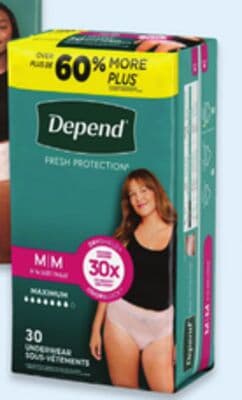 Depend underwear