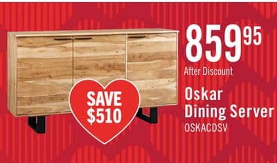 Oskar Dining Server with Storage, 60"W, Acacia Wood & Metal - Natural & Black