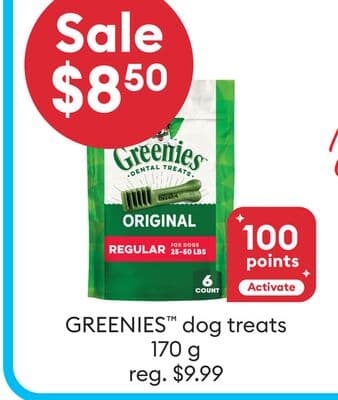 Sale $8.50 GREENIES™ dog treats 170 g