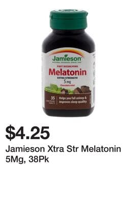 Jamieson Xtra Str Melatonin 5Mg, 38Pk