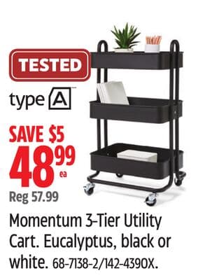 type A Momentum 3-Tier Utility Cart