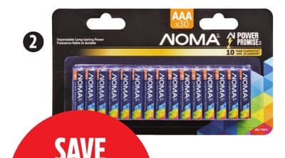NOMA 30/AAA Alkaline Batteries