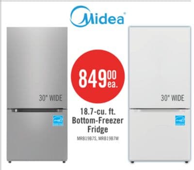 Midea 18.7 Cu. Ft. Bottom-Freezer Refrigerator - MRB19B7AST