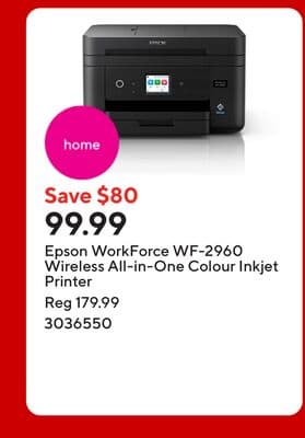 Epson WorkForce WF-2960 Wireless All-in-One Colour Inkjet Printer