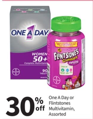 One A Day or Flintstones Multivitamin
