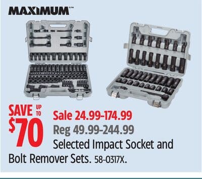 Maximum Selected Impact Socket and Bolt Remover Sets