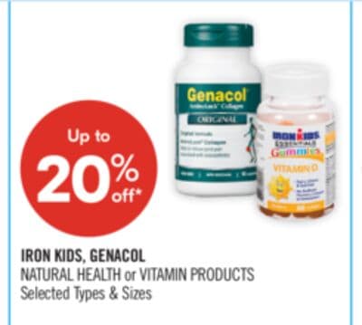 IRON KIDS, GENACOL NATURAL HEALTH or VITAMIN PRODUCTS