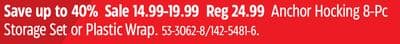 SealWrap Anchor Hocking 8-Pc Storage Set or Plastic Wrap