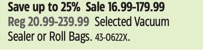 Selected Vacuum Sealer or Roll Bags