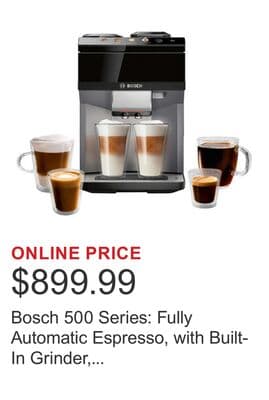 Bosch 500 Series: Fully Automatic Espresso, with Built-In Grinder, Ground & Whole Beans