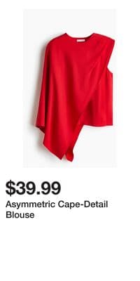 Asymmetric Cape-Detail Blouse