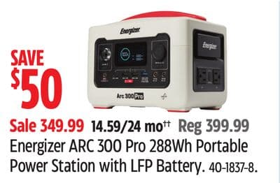 Energizer ARC 300 Pro 288Wh Portable Power Station with LFP Battery