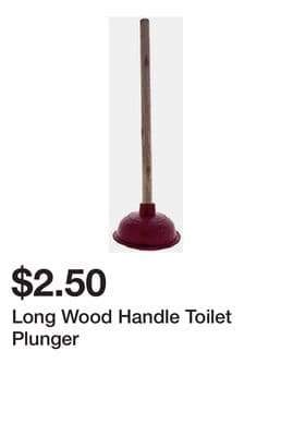 Long Wood Handle Toilet Plunger