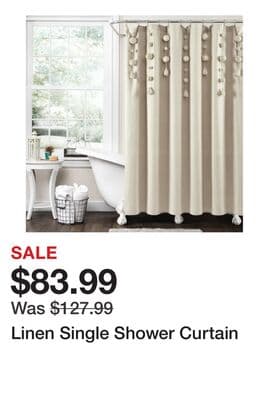 Linen Single Shower Curtain