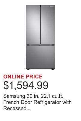 Samsung 30 in. 22.1 cu.ft. French Door Refrigerator with Recessed Handle and Flat Door Design