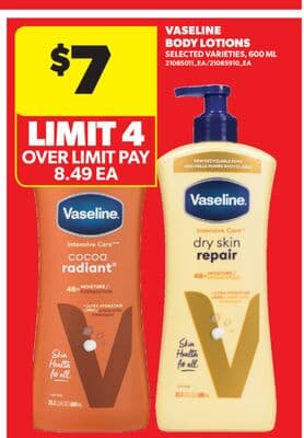 VASELINE BODY LOTIONS, 600 ML