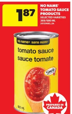 NO NAME® TOMATO SAUCE PRODUCTS, 369/680 ML