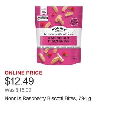 Nonni's Raspberry Biscotti Bites, 794 g