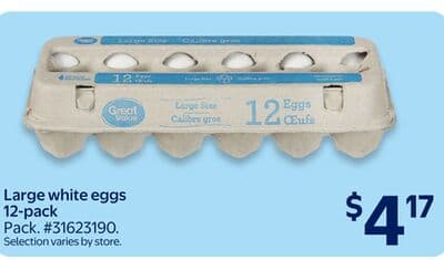 Large white eggs 12-pack