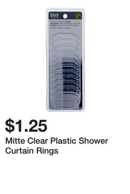 Mitte Clear Plastic Shower Curtain Rings
