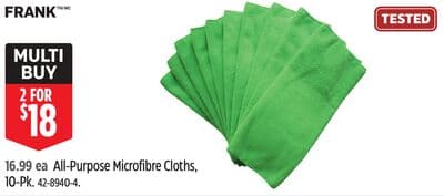 All-Purpose Microfibre Cloths, 10-Pk