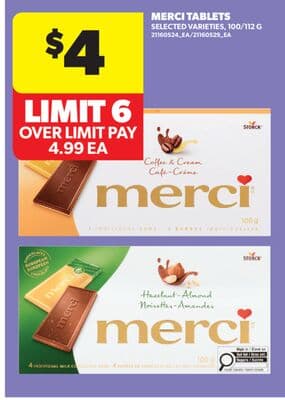 MERCI TABLETS, 100/112 G