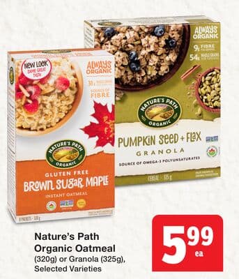 Nature's Path Organic Oatmeal