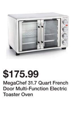 MegaChef 31.7 Quart French Door Multi-Function Electric Toaster Oven