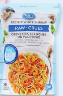 Great Value cooked or raw shrimp