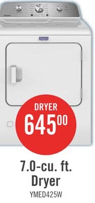 Maytag 7.0 Cu. Ft. Electric Dryer - White - YMED4205SW