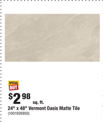 24" x 48" Vermont Oasis Matte Tile