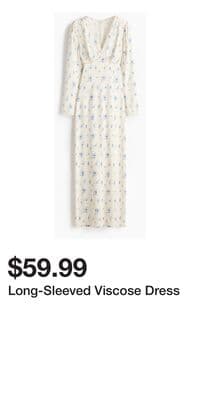 Long-Sleeved Viscose Dress