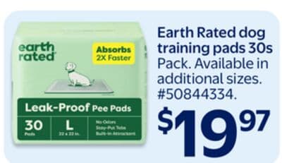 Earth Rated dog training pads 30s
