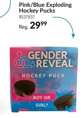 Pink/Blue Exploding Hockey Pucks