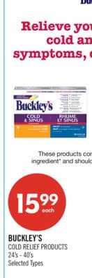 BUCKLEY'S COLD RELIEF PRODUCTS