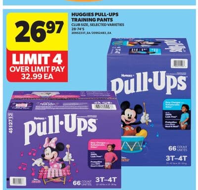 HUGGIES PULL-UPS TRAINING PANTS, 28-74'S